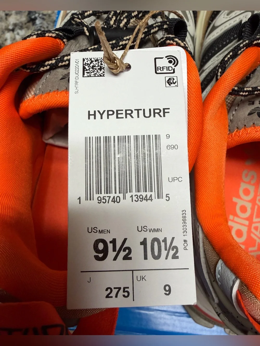 Adidas men’s 9.5 hyperturf shoes- new in box
